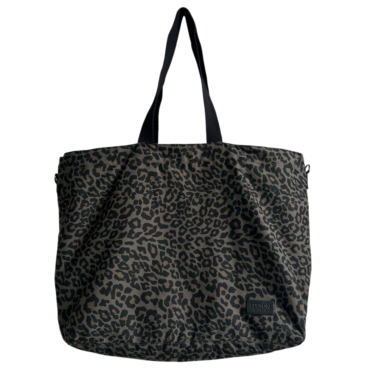 Large Weekend tote bag - grey Leopard print