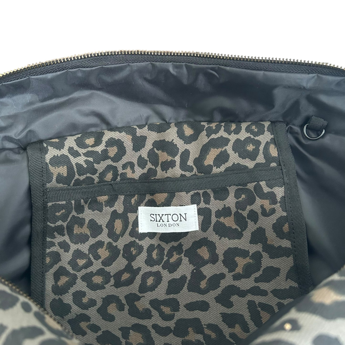 Large Weekend tote bag - grey Leopard print