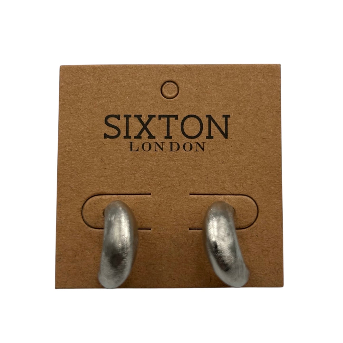 Brushed Metal Moon earrings in silver
