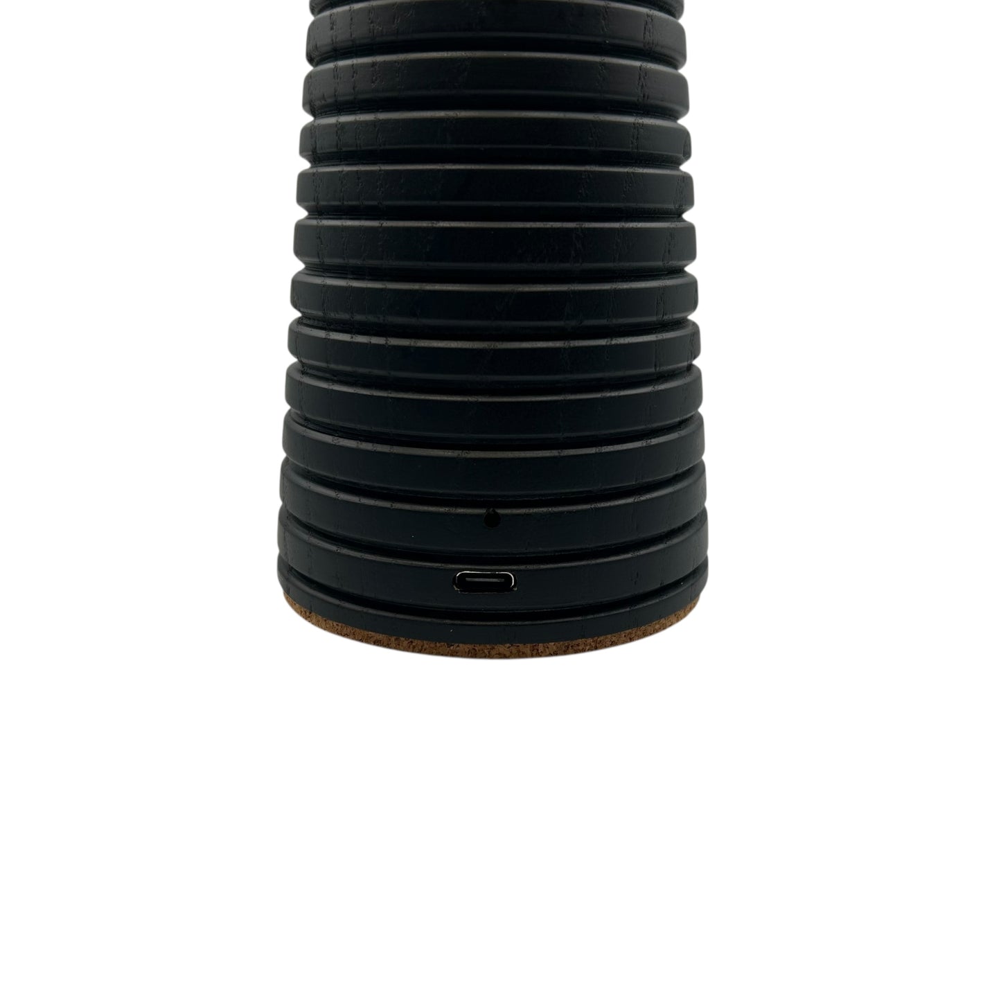 Large Deco Cone Ribbed Charcoal style rechargeable touch lamp