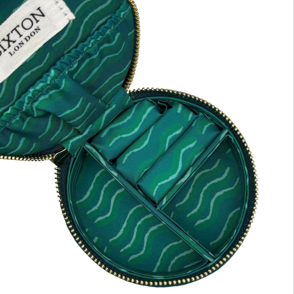Jewellery Travel pot in Teal with detachable brooch