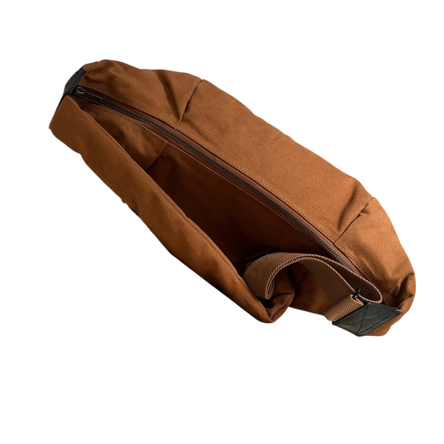 Brixton cross body sling bag - Brown cotton canvas - large