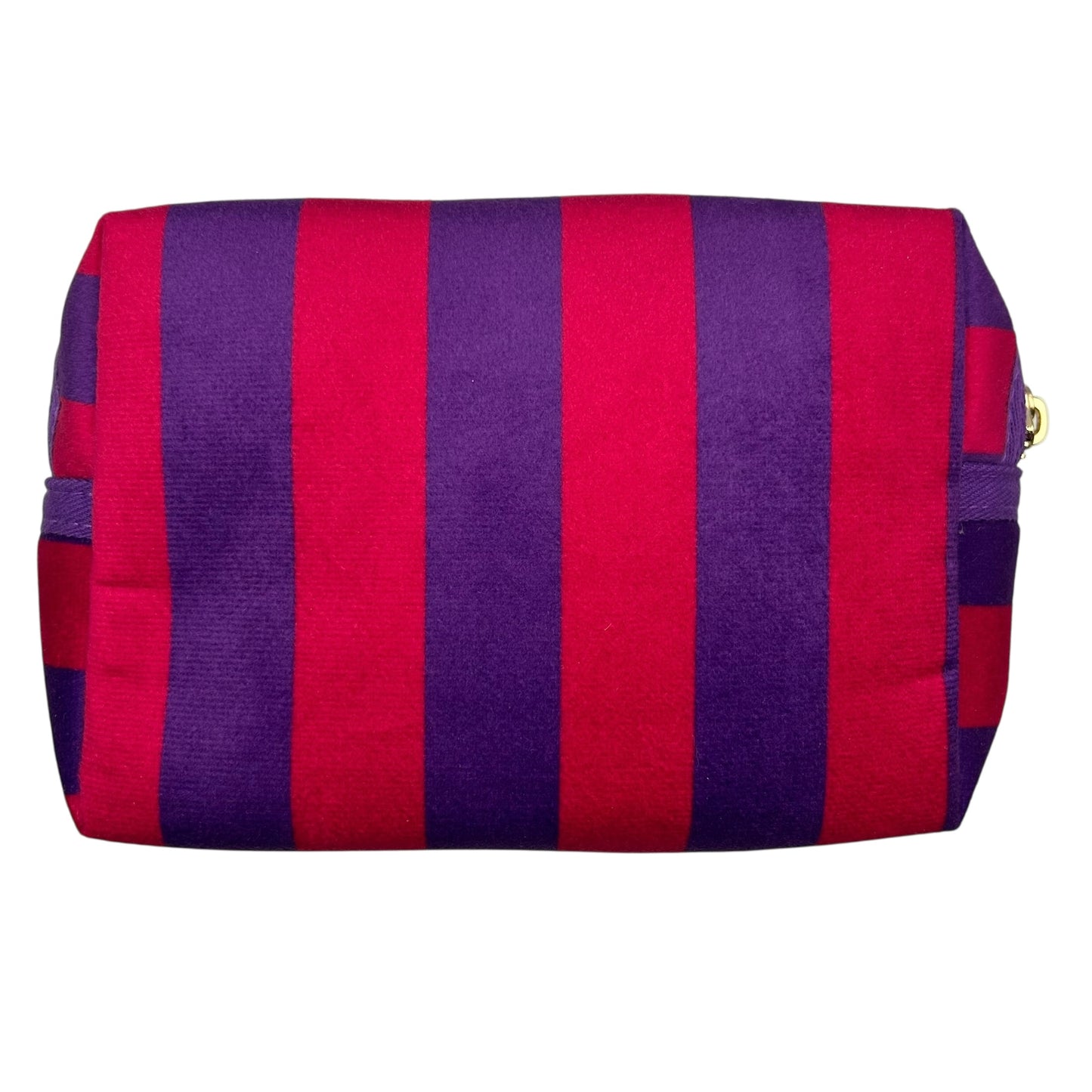 Large purple stripe makeup bag