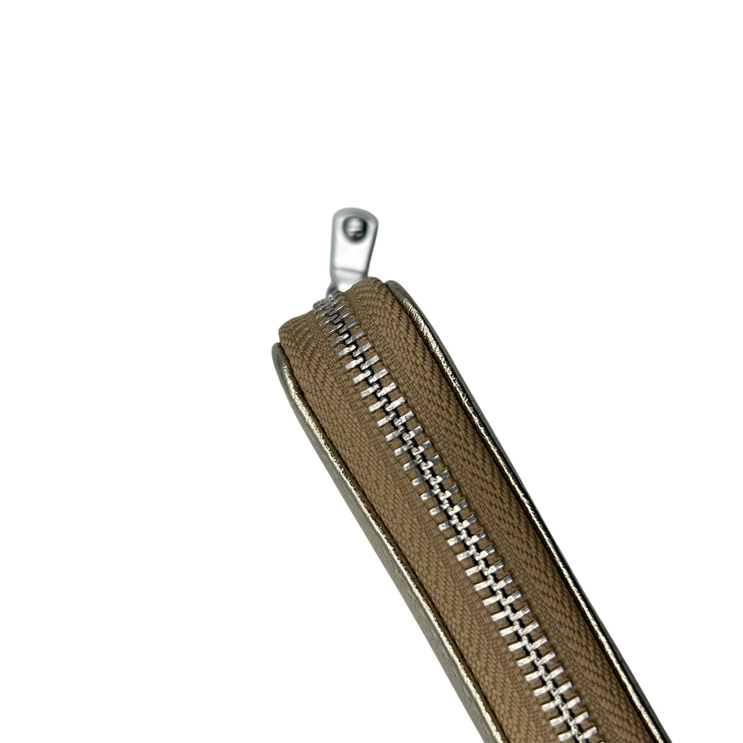 Small Gold Leather Card Holder - matte metallic