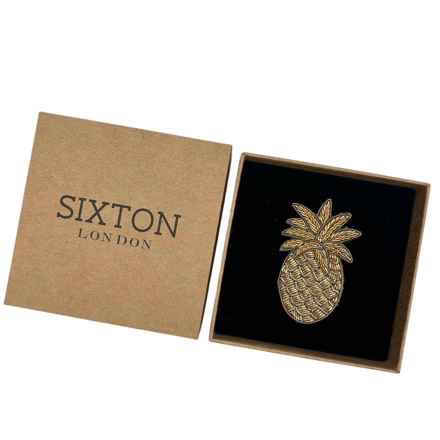 Pineapple embroidered brooch / pin