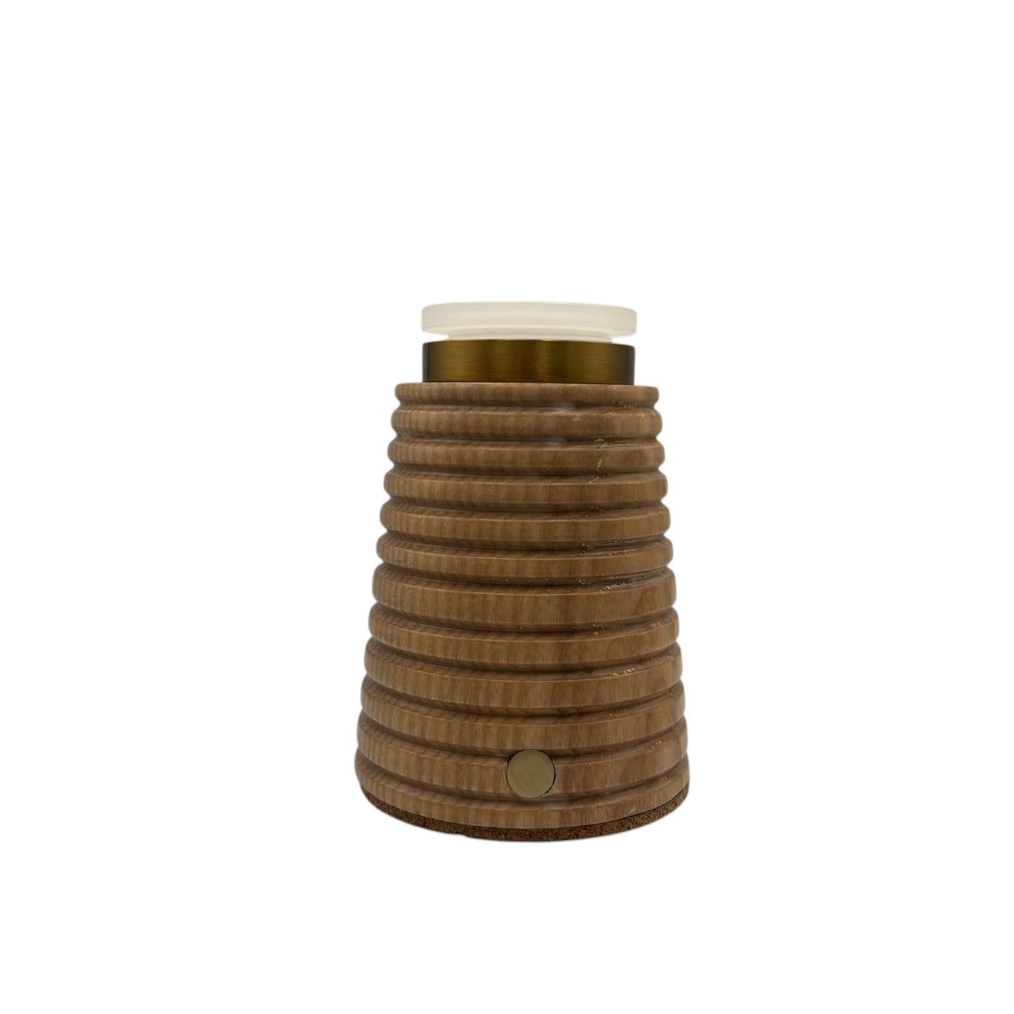 Small Ribbed Beech rechargeable touch lamp Drum Rope shade