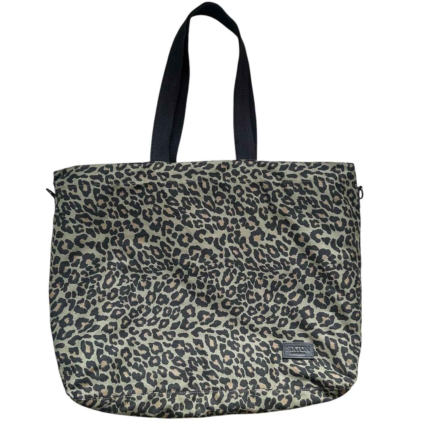 Large Weekend tote bag - green leopard print