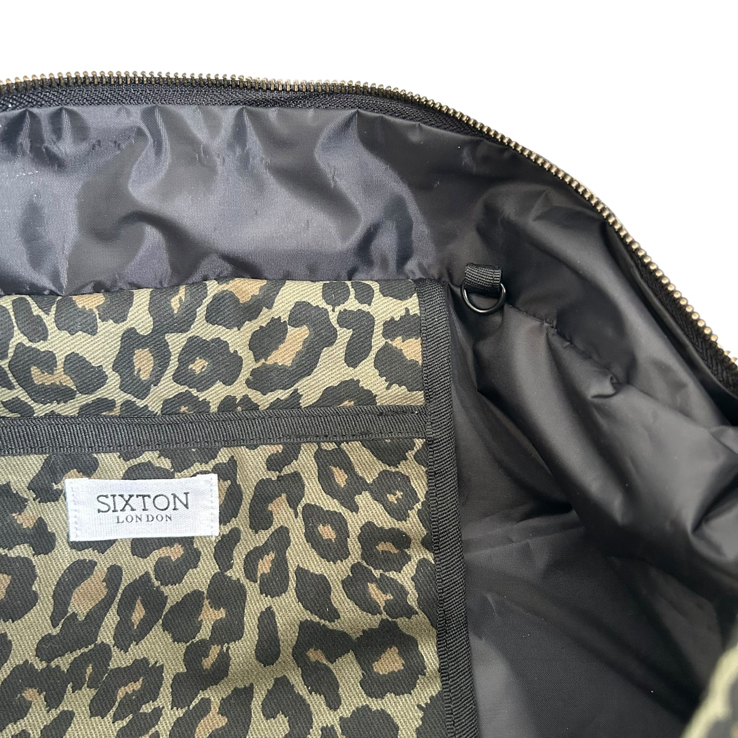 Large Weekend tote bag - green leopard print