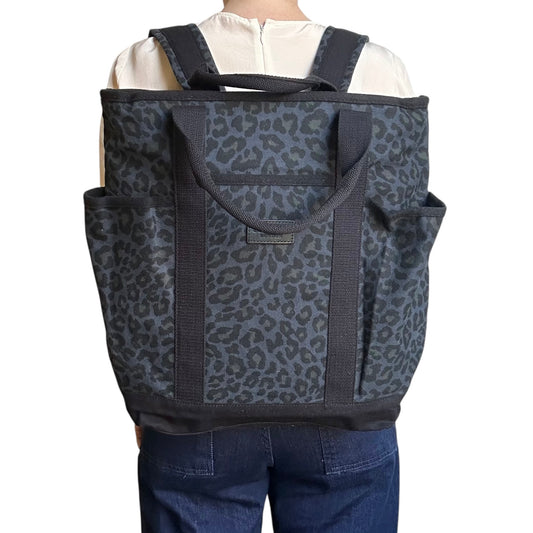 Backpack - blue leopard print
