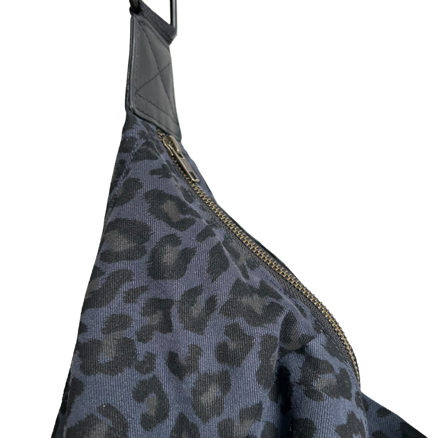 Brixton cross body sling bag - blue leopard print - large