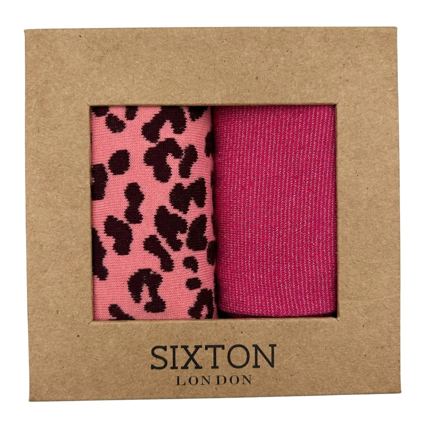 Bright Pink Tokyo & Leopard sock box duo