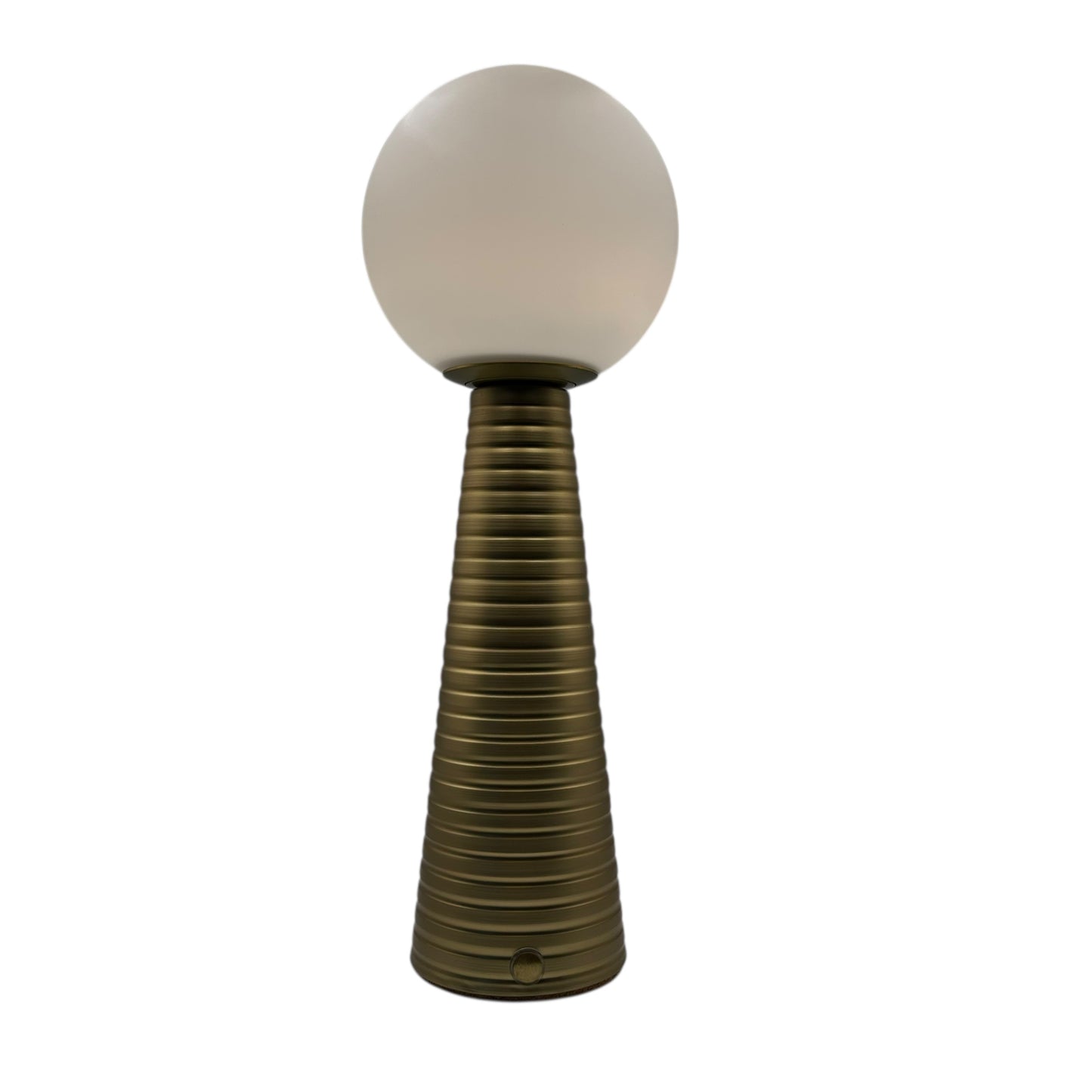 Large Deco Cone Ribbed Bronze style rechargeable touch lamp