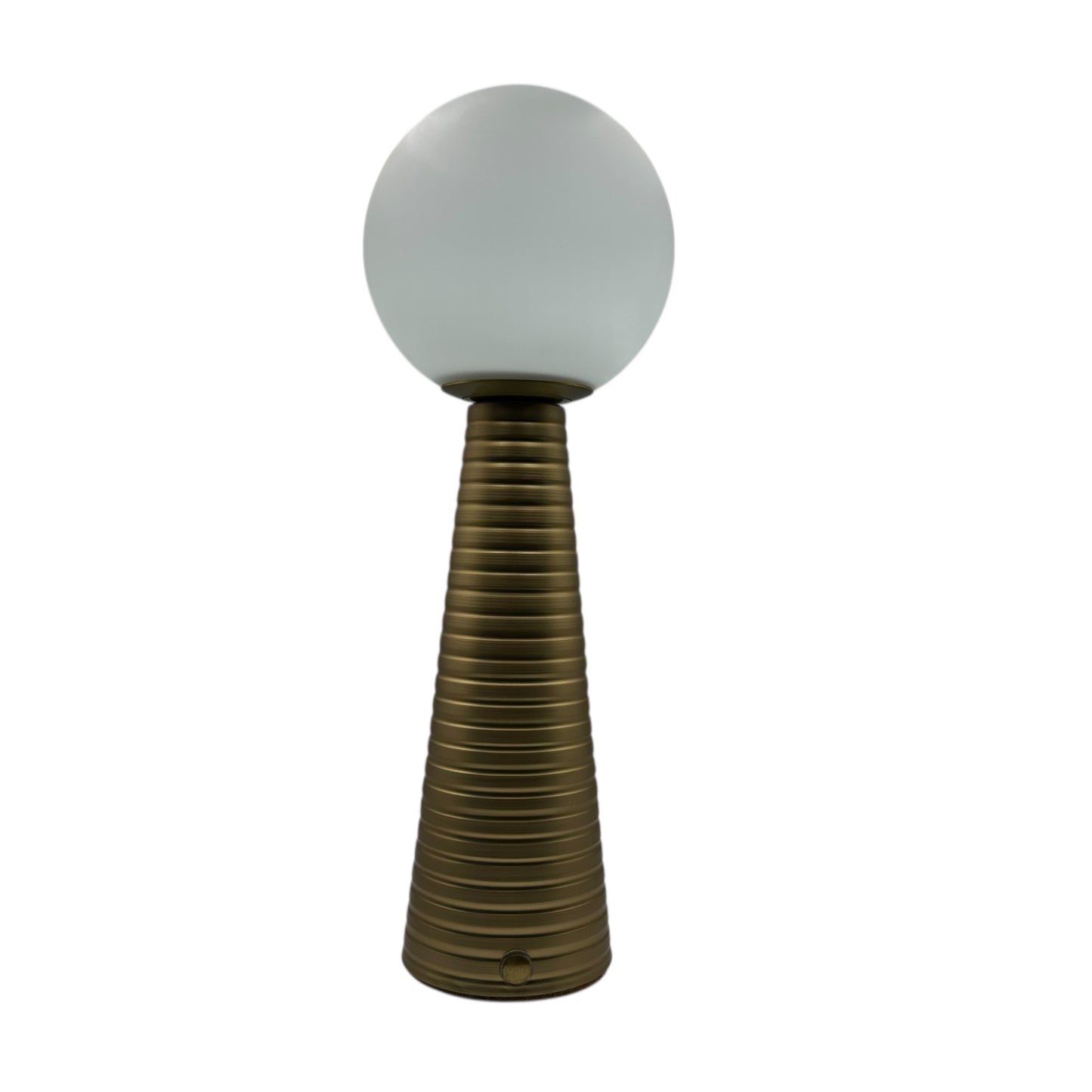 Large Deco Cone Ribbed Bronze style rechargeable touch lamp