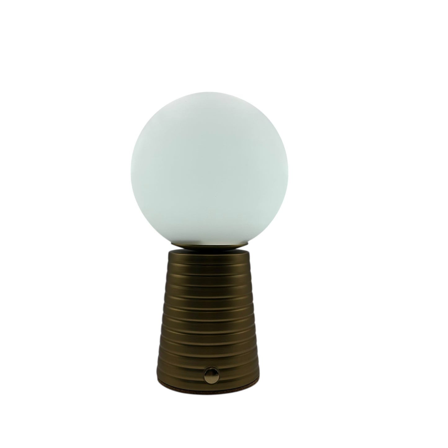 Small Deco Cone Ribbed Bronze style rechargeable touch lamp