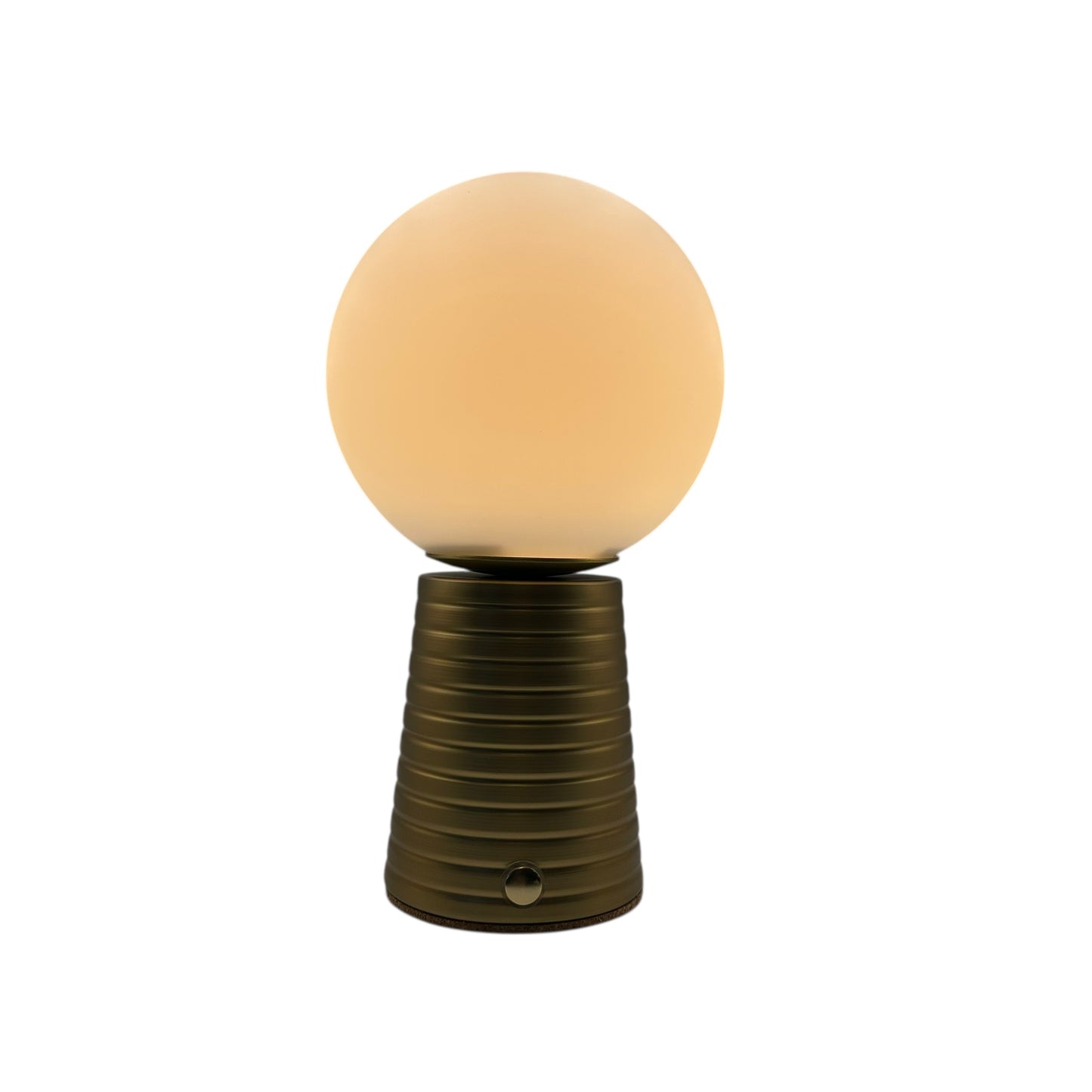 Small Deco Cone Ribbed Bronze style rechargeable touch lamp