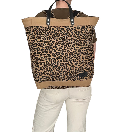 Clovelly Backpack - sand leopard print