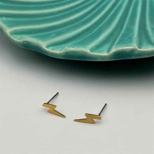 Golden Lightning Bolt earrings