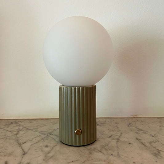 Lumie Green Ceramic rechargeable touch lamp - Ball shade