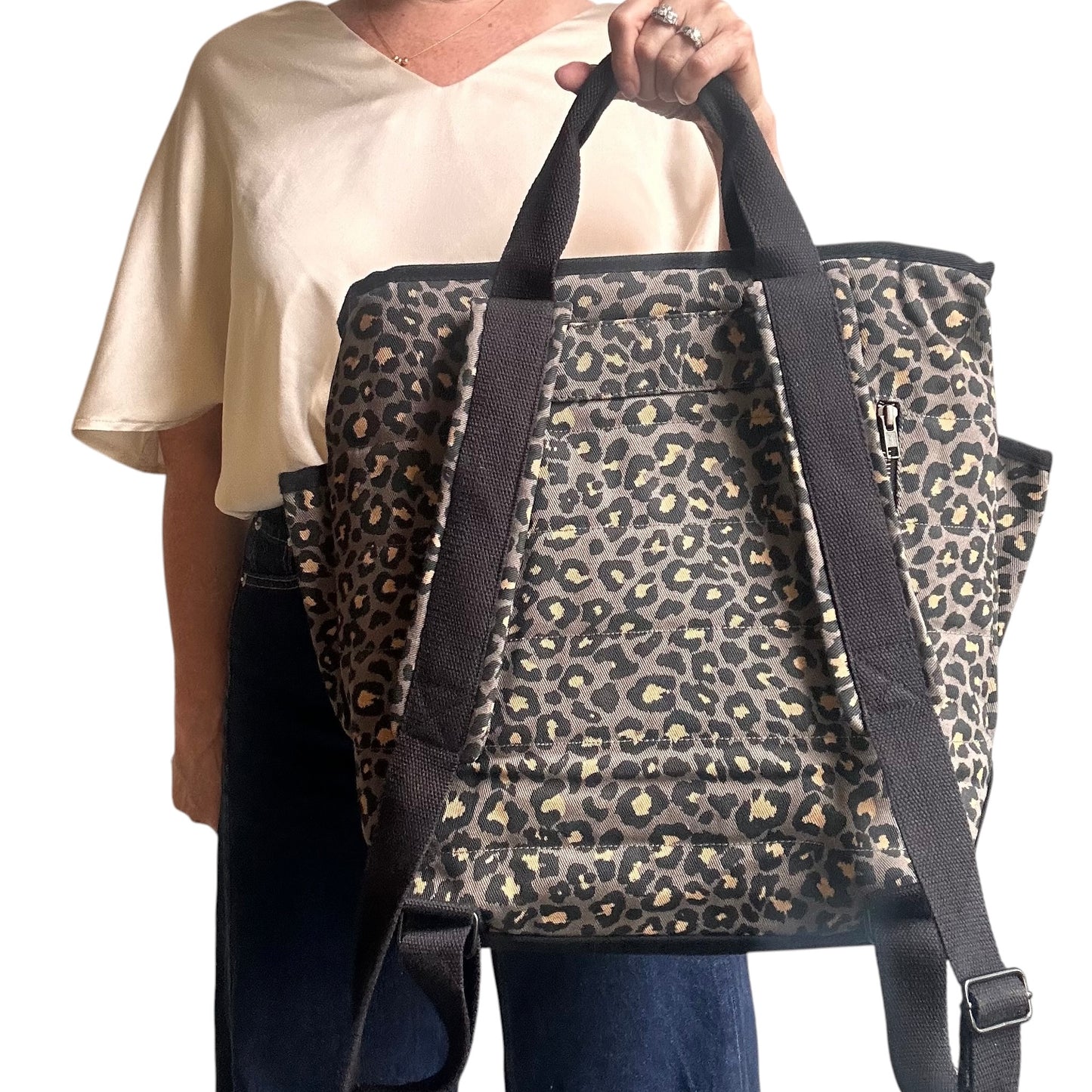 Backpack - Grey Leopard print