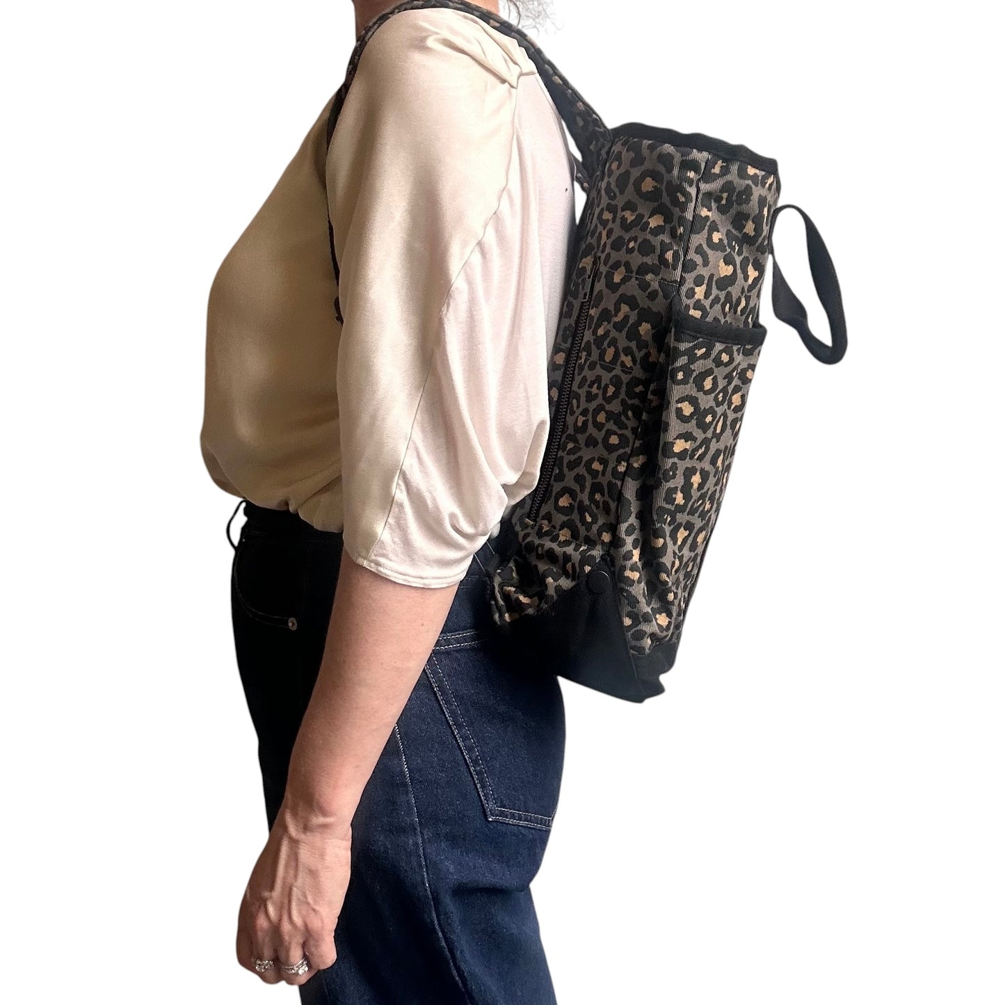 Backpack - Grey Leopard print