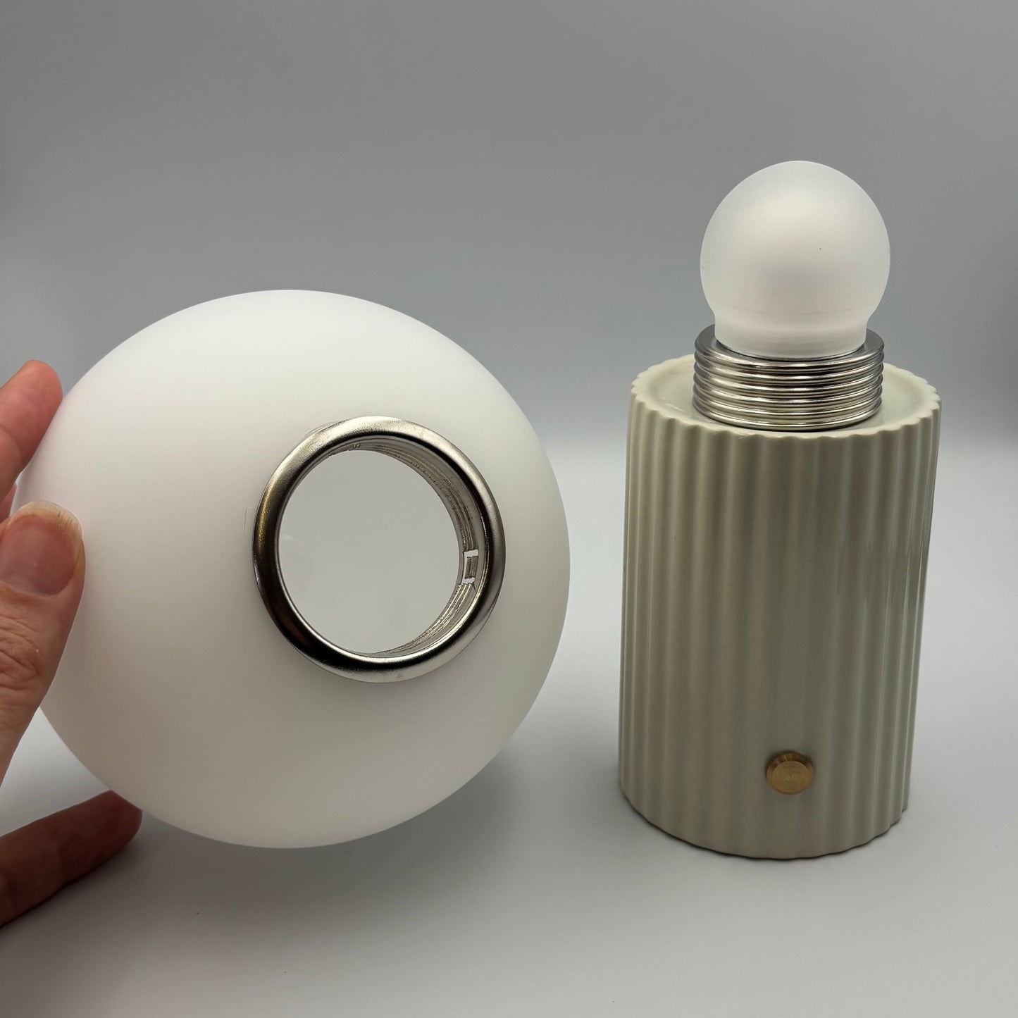 Lumie Cream Ceramic rechargeable touch lamp - Ball shade