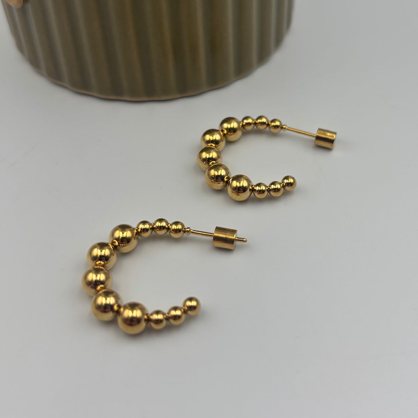 Gold Bobble Hoop earrings