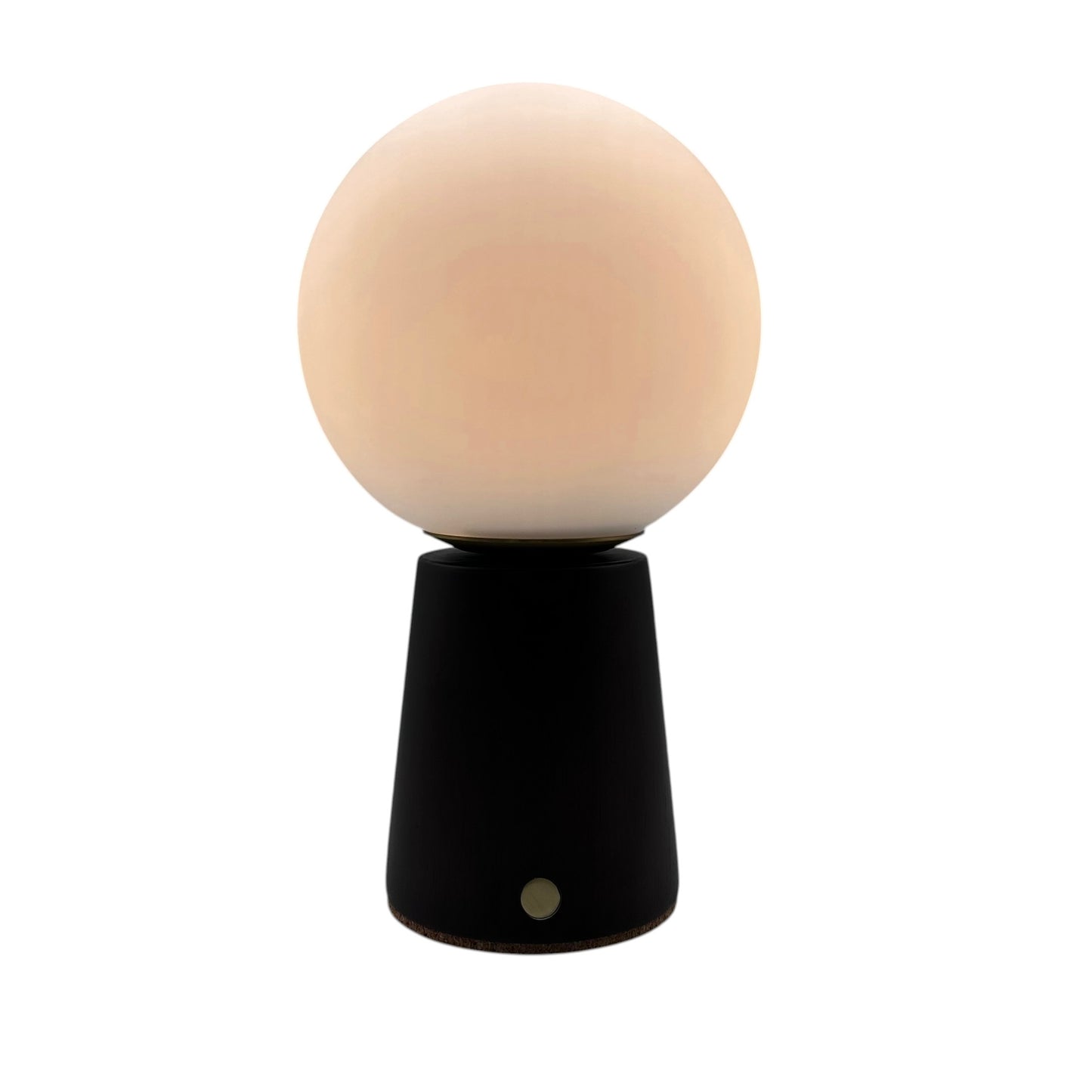 Small Deco Cone Walnut style rechargeable touch lamp