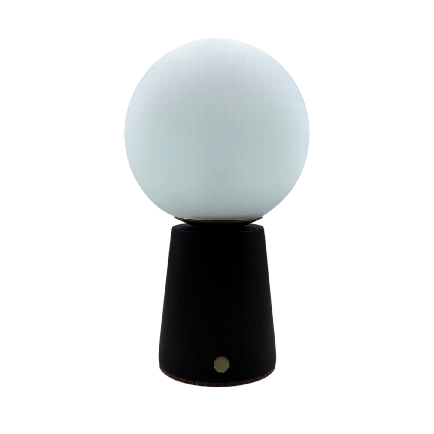 Small Deco Cone Walnut style rechargeable touch lamp
