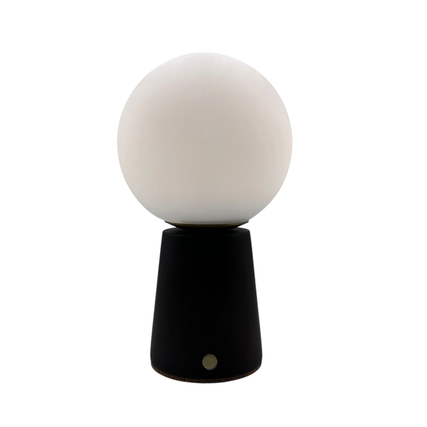 Small Deco Cone Walnut style rechargeable touch lamp