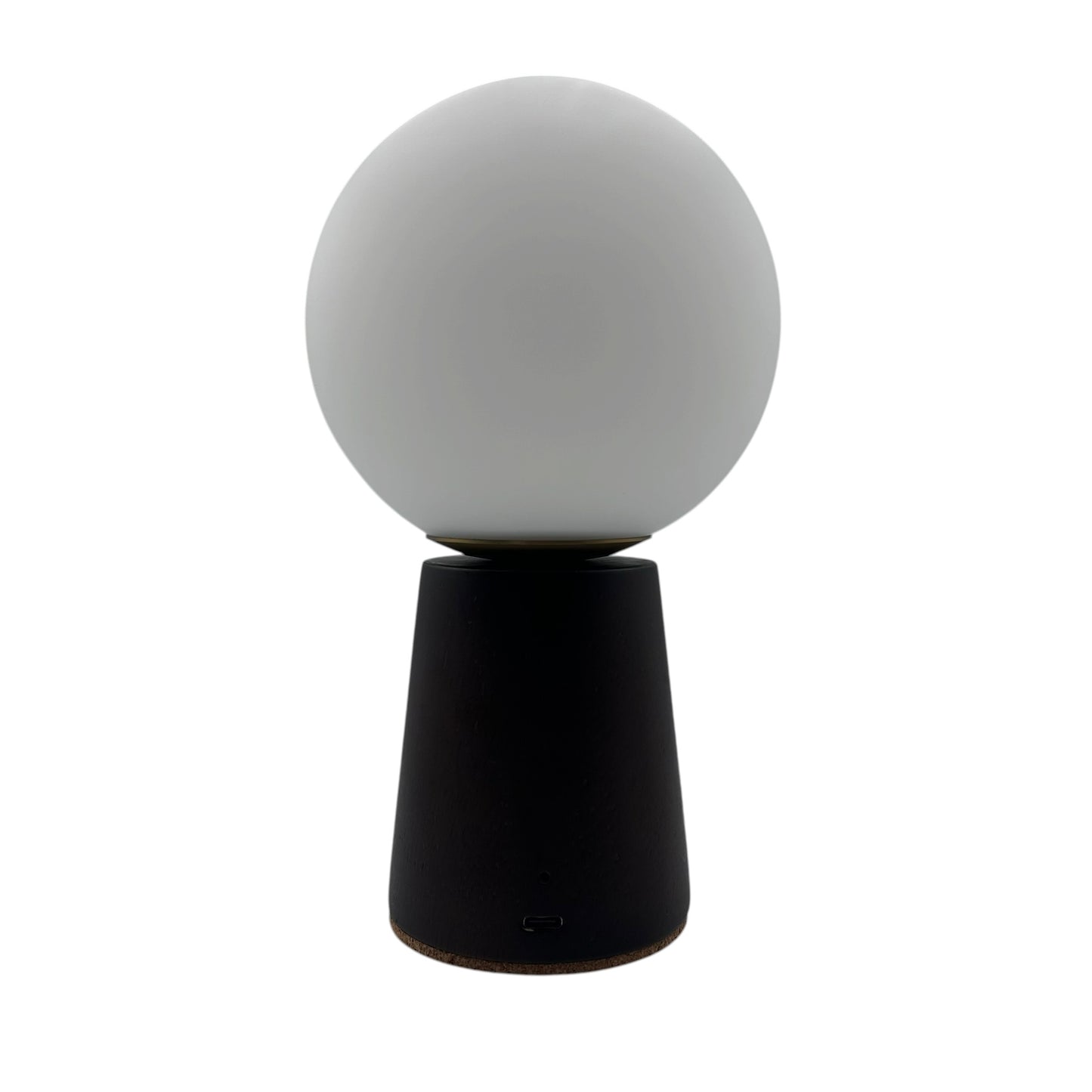 Small Deco Cone Walnut style rechargeable touch lamp
