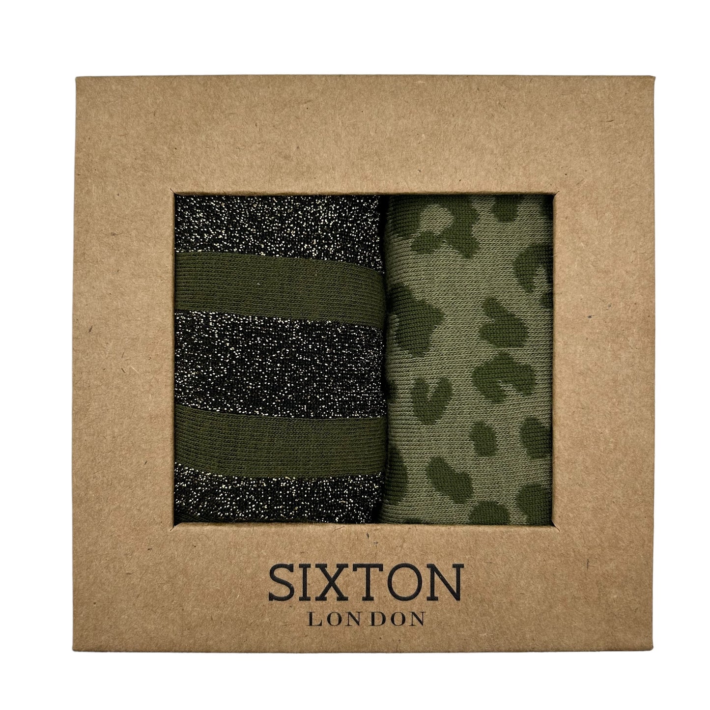 Ivy leopard and  Berlin  sock box duo