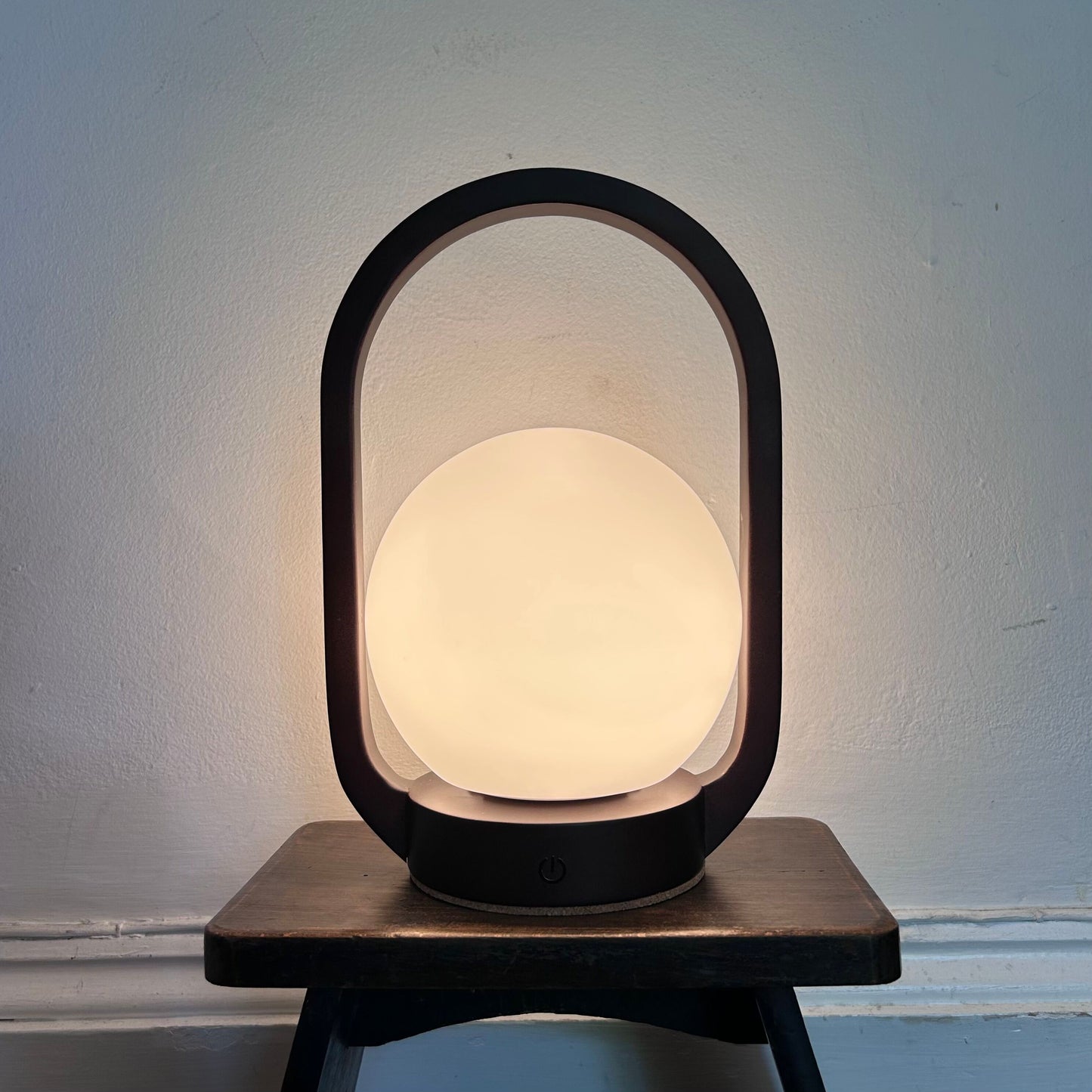 Lantern Walnut Style rechargeable touch lamp
