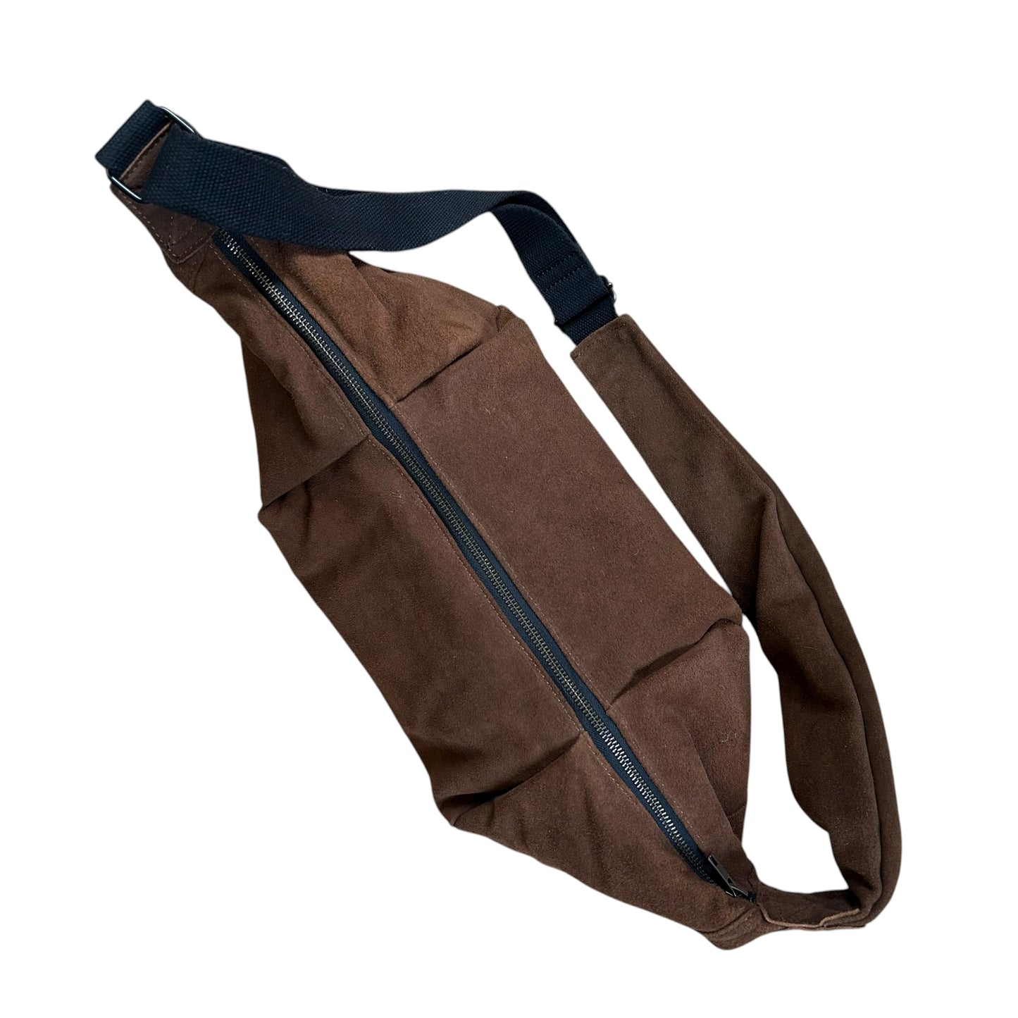 Brixton cross body sling bag -  brown suede - large