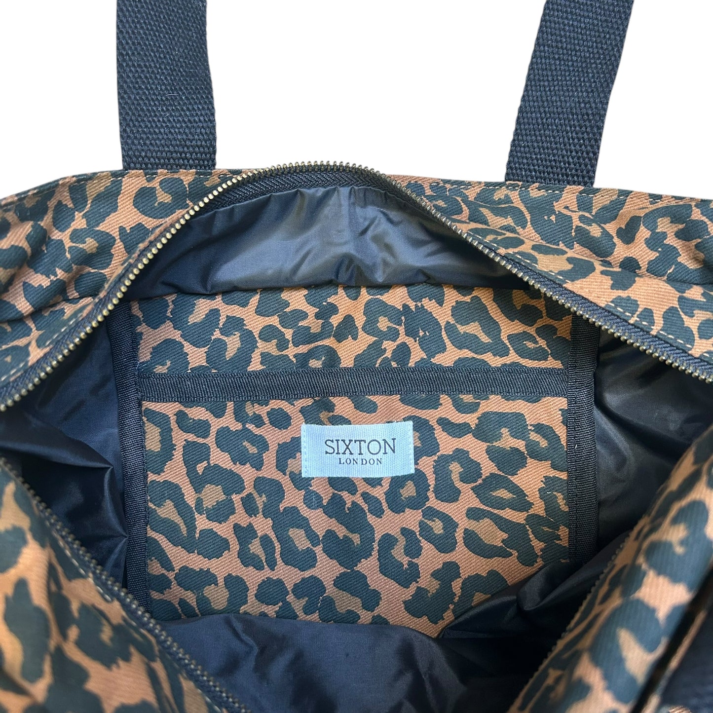 Weekend tote bag - brown leopard print