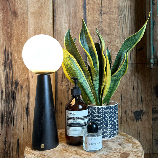 Large Deco Cone Charcoal style rechargeable touch lamp