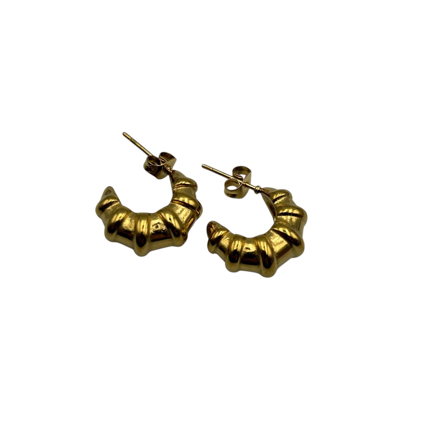 Croissant open hoop earrings