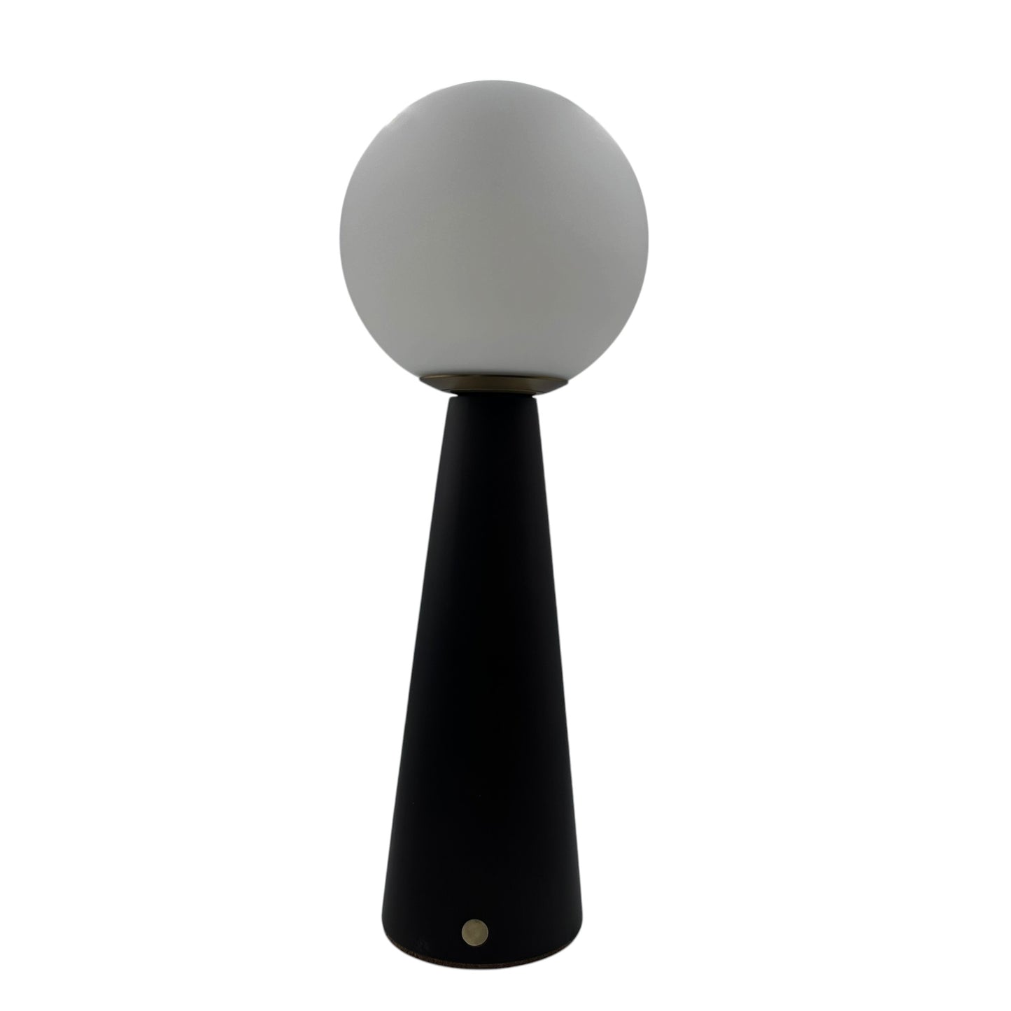 Large Deco Cone Walnut style rechargeable touch lamp