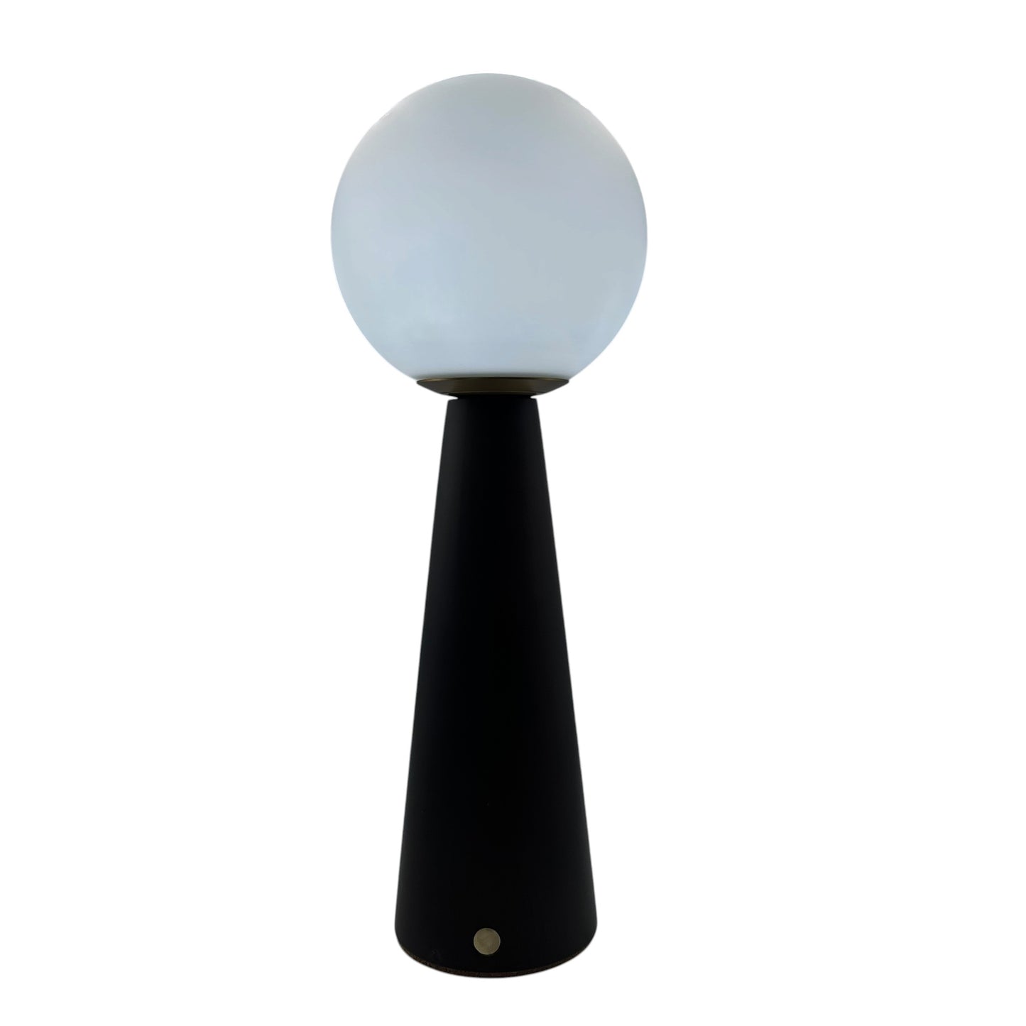 Large Deco Cone Walnut style rechargeable touch lamp