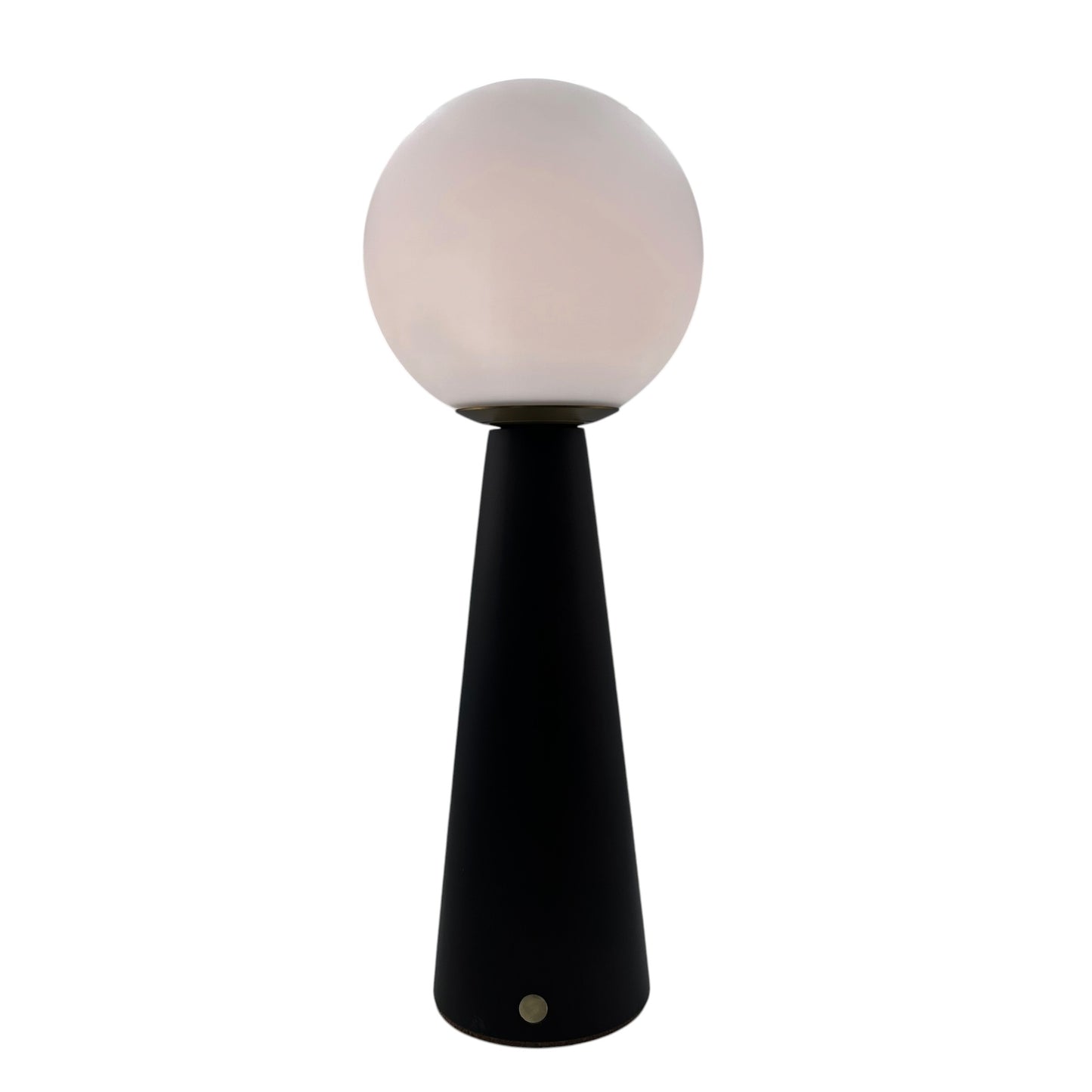 Large Deco Cone Walnut style rechargeable touch lamp
