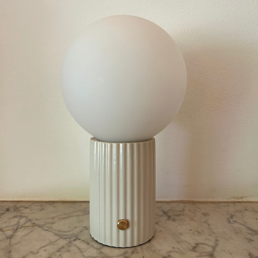 Lumie Cream Ceramic rechargeable touch lamp - Ball shade