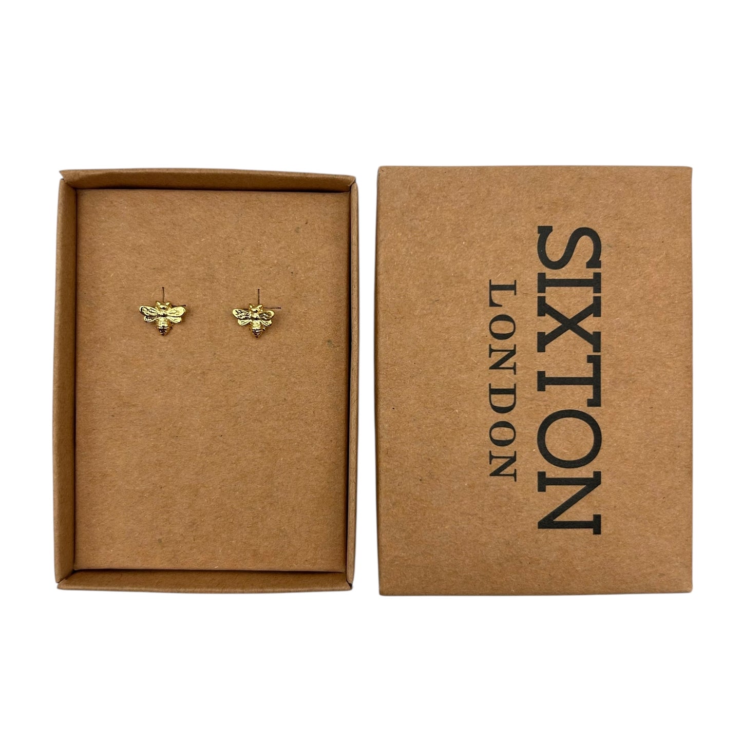 Miniature Bee gold earrings