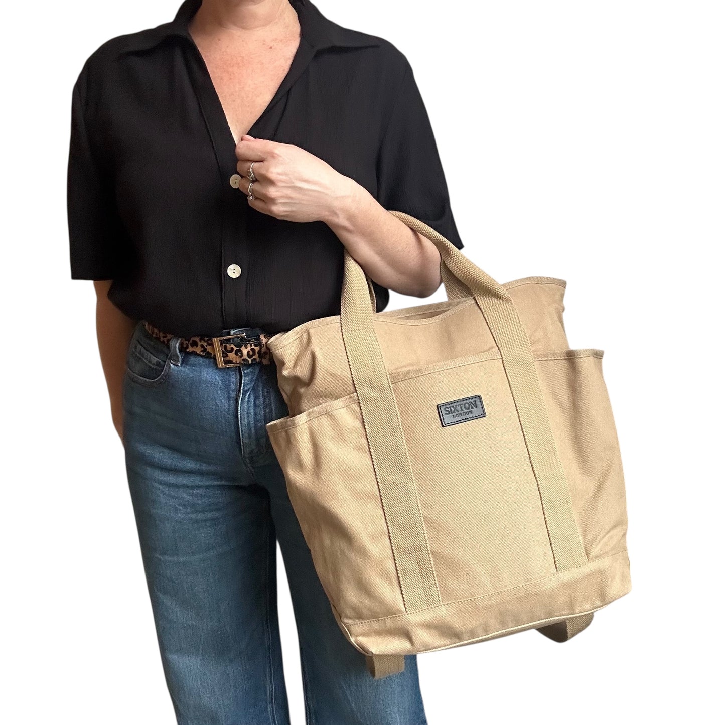 Backpack - Sand cotton canvas