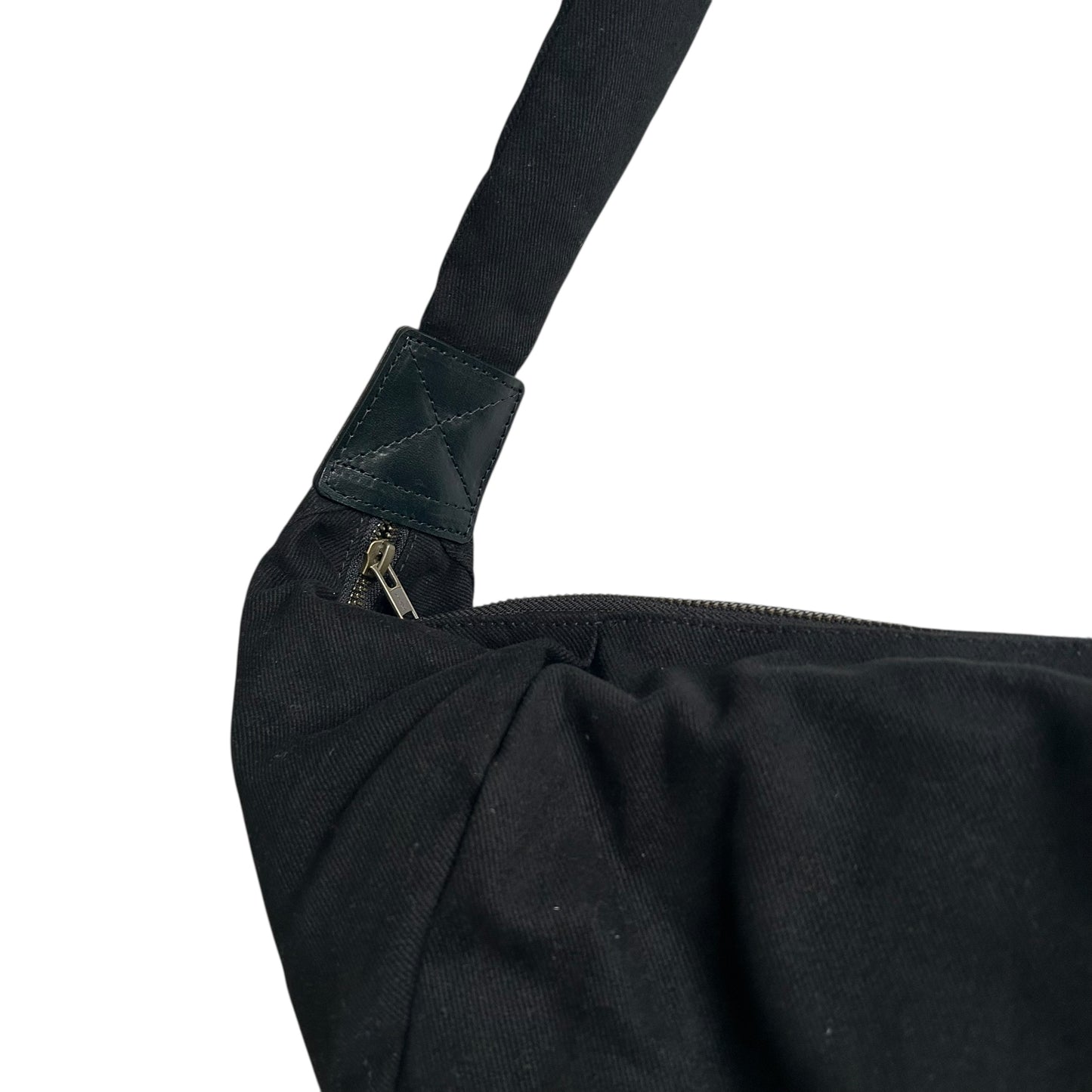 Brixton cross body sling bag - Black cotton canvas - small