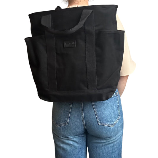 Backpack - Black cotton canvas