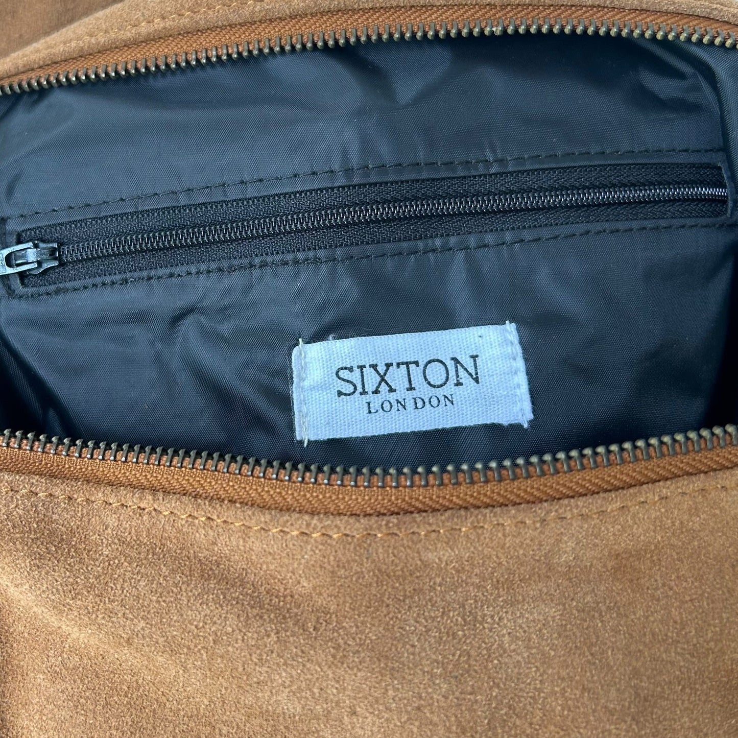 Brixton cross body sling bag -  tan suede - small