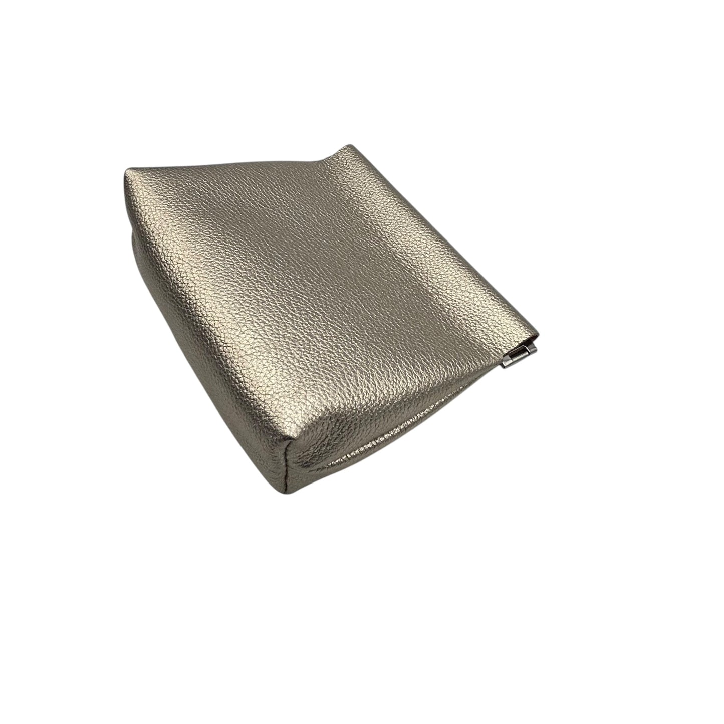 Small Gold Leather Pouch - matte metallic