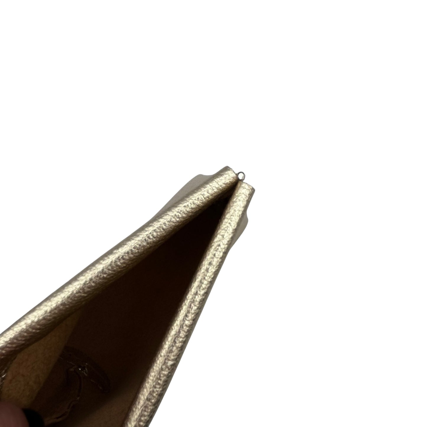 Small Gold Leather Pouch - matte metallic