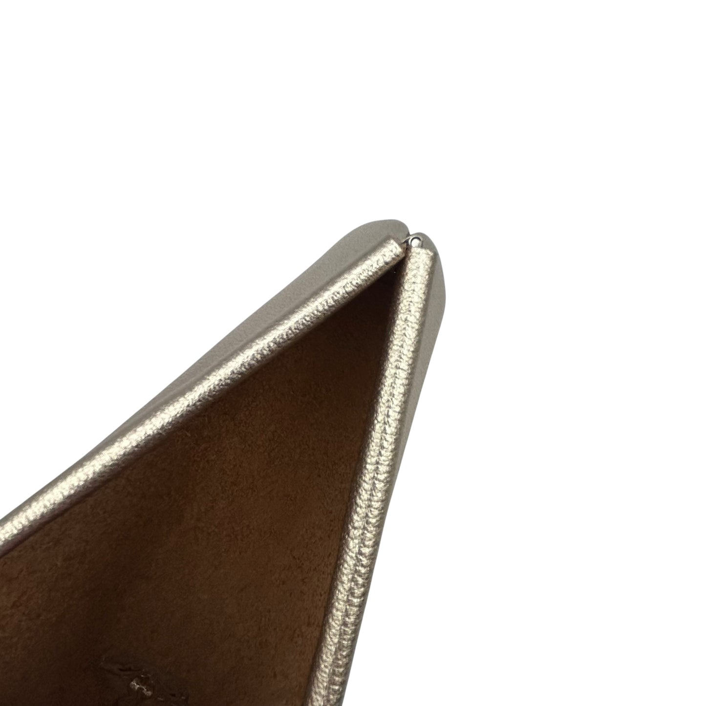 Large Gold Leather Pouch - matte metallic