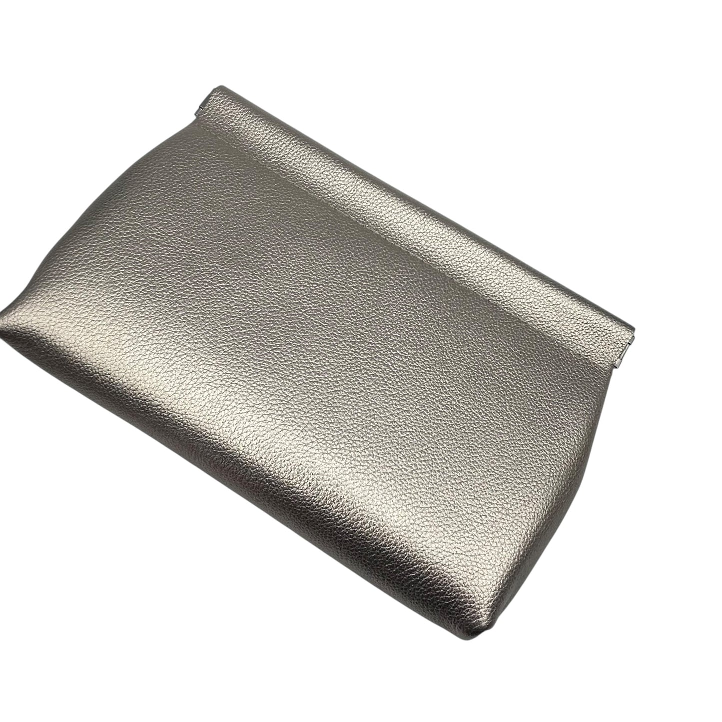 Large Gold Leather Pouch - matte metallic
