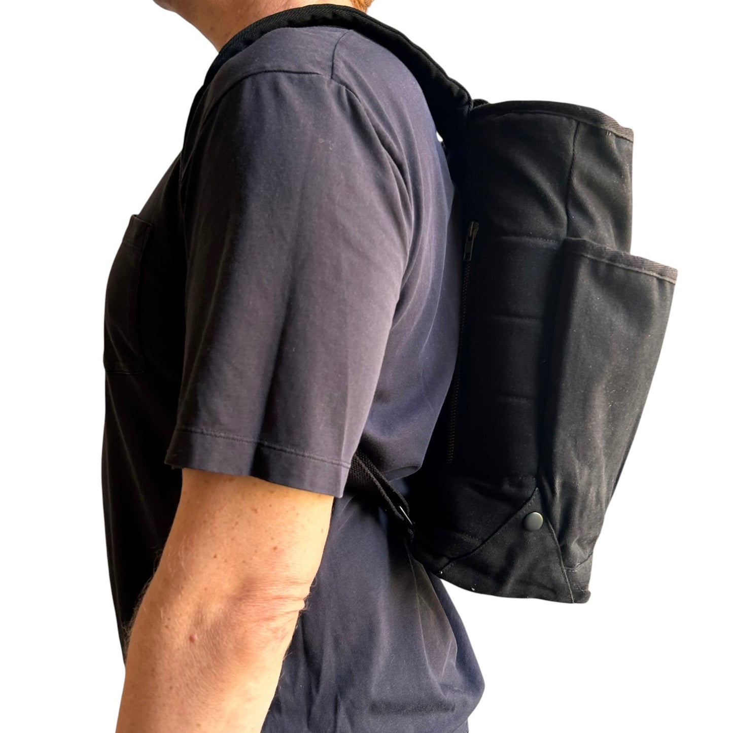 Backpack - Black cotton canvas